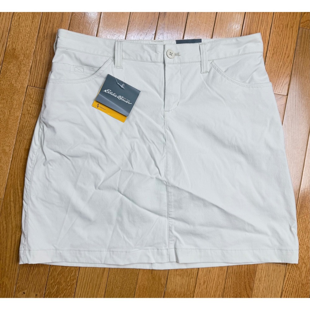 Eddie Bauer Travex Adventurer Skort Women 4 Khaki Stretch UPF 50 DWR 0601 NEW